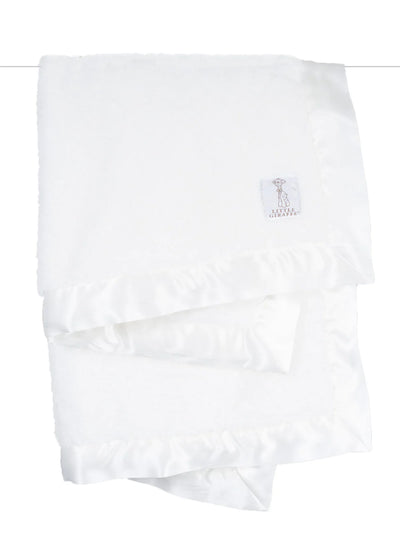 Little GIraffe - Chenille Baby Blanket - White