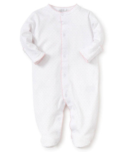 Kissy Kissy - Zip Footie - Kissy Dots- White/Pink
