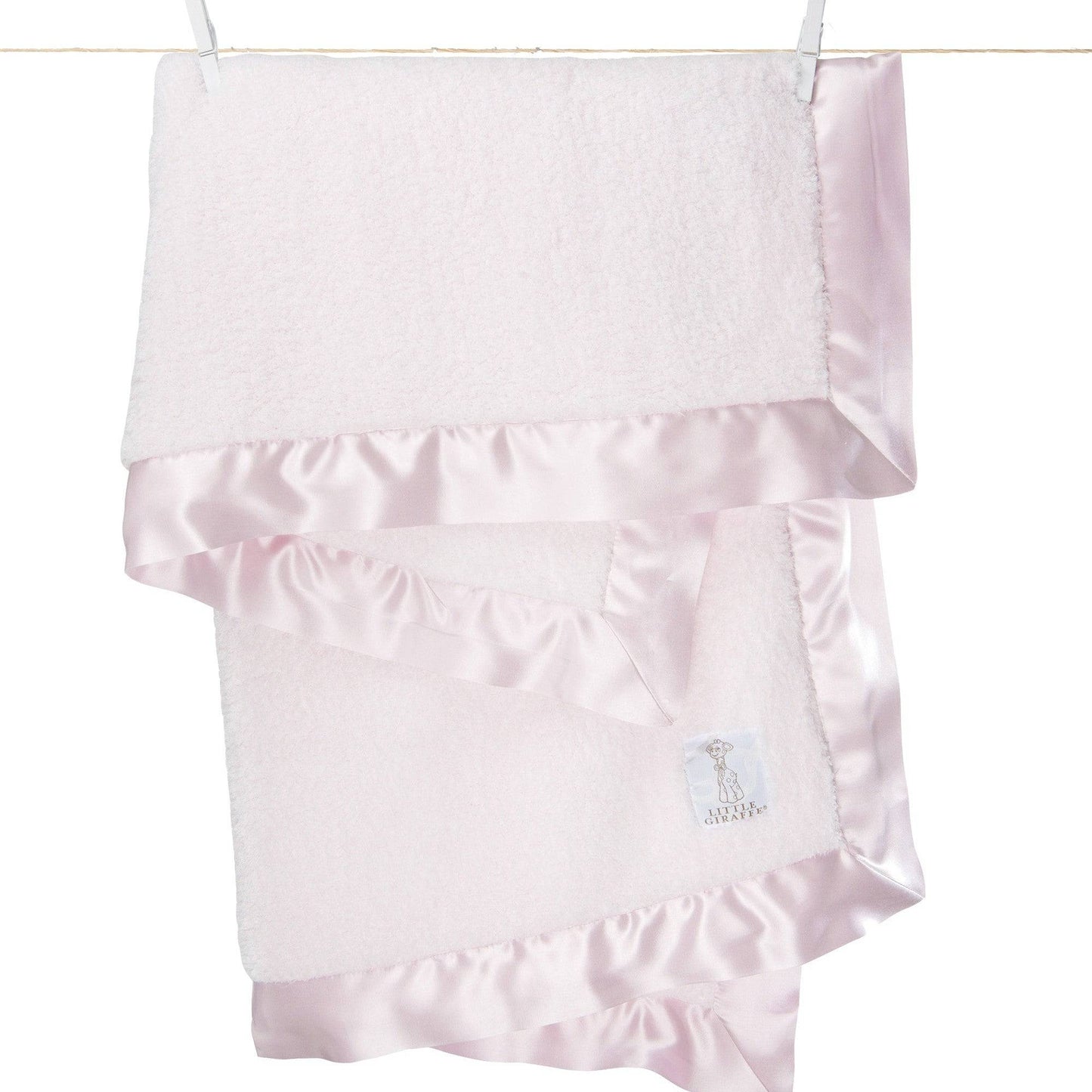 Little Giraffe - Chenille Baby Blanket - Pink